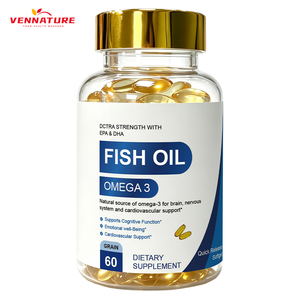 Omega 3 Fish Oil Softgel Capsules 60 Count Bottle Daily Dietary Supplement