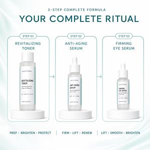 Patented Actives Anti Aging Kit 4 Patented Ingredients Skincare Set with Hyaluronic Acid Collagen Peptides Toner Serum Face Kit